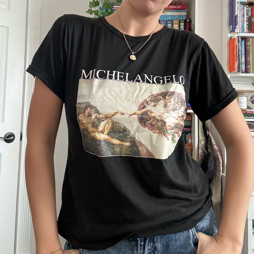Black Michelangelo Graphic T-Shirt
